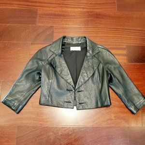 Y YIGAL Cropped Leather Jacket